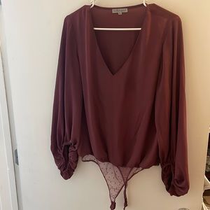 Maroon Bodysuit Blouse Size US Large